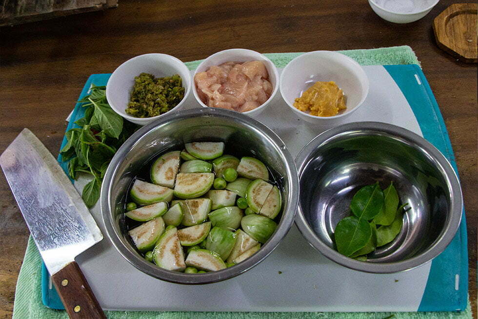 Ingrediënten groene curry